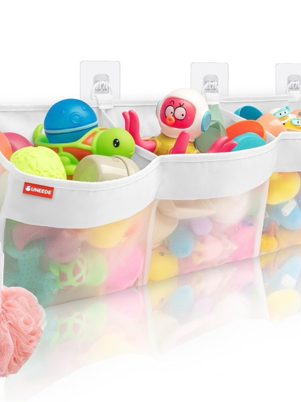 UNEEDE White Mesh Hanging Toy Organizer - Multicolor Toys